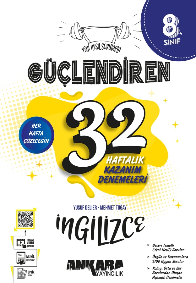 8.%20Sınıf%20Güçlendiren%2032%20Haftalık%20İngilizce%20Kazanım%20Denemeleri%20Ankara%20Yayıncılık