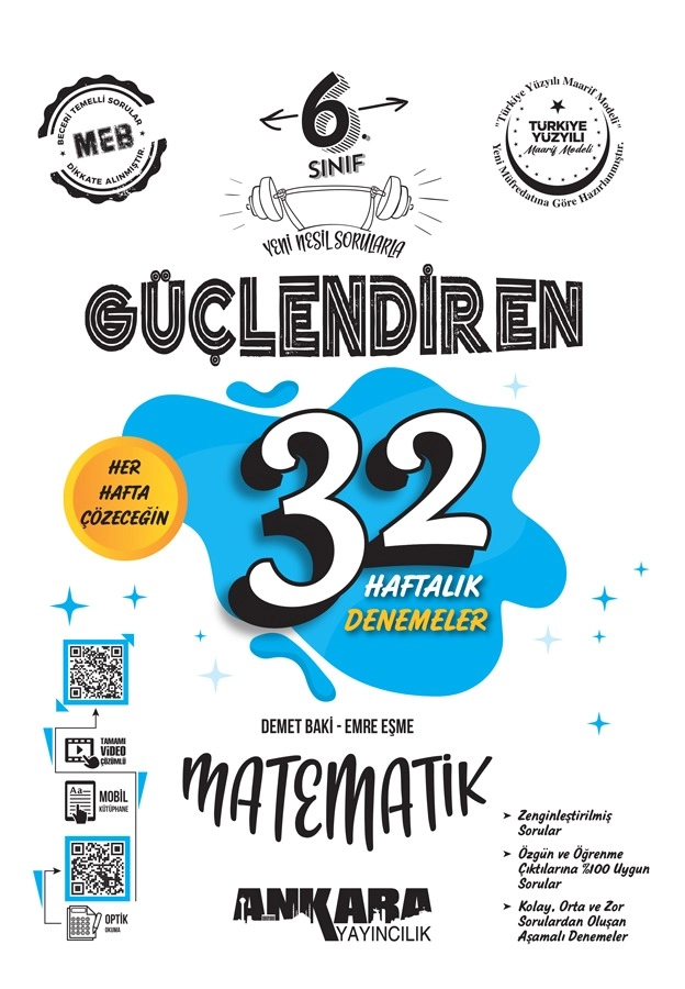 6.%20Sınıf%20Güçlendiren%2032%20Haftalık%20Matematik%20Kazanım%20Denemeleri%20Ankara%20Yayıncılık