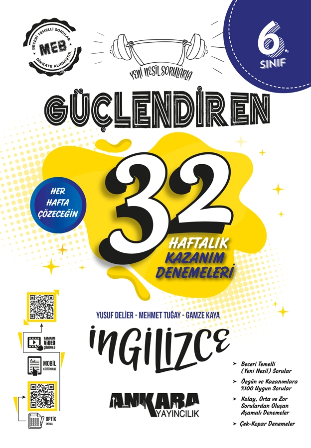 6.%20Sınıf%20Güçlendiren%2032%20Haftalık%20İngilizce%20Kazanım%20Denemeleri%20Ankara%20Yayıncılık