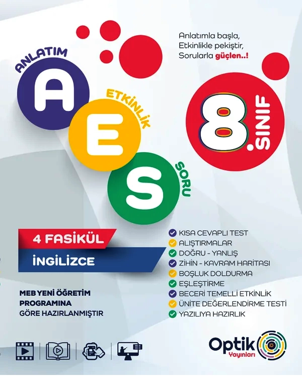 8.%20Sınıf%20İngilizce%20AES%20Optik%20Yayınları