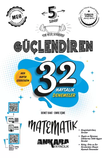 5. Sınıf Güçlendiren 32 Haftalık Matematik Kazanım Denemeleri Ankara Yayıncılık
