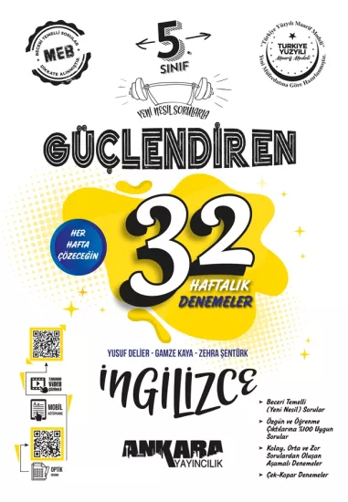 5. Sınıf Güçlendiren 32 Haftalık İngilizce Kazanım Denemeleri Ankara Yayıncılık
