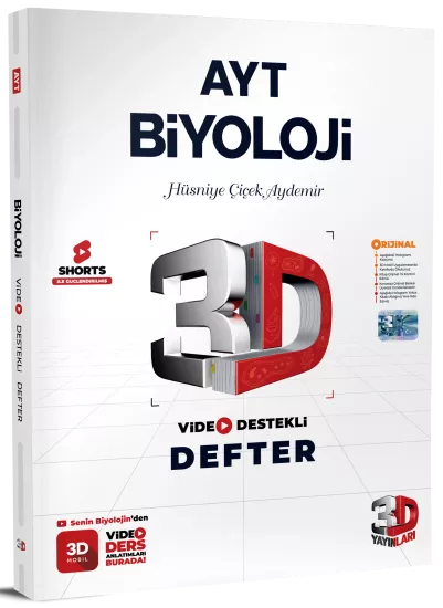 AYT 3D Biyoloji Video Destekli Defter