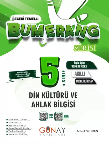 5. Sınıf Bumerang Din Kültürü ve Ahlak Bilgisi Etkinlikli Soru Bankası Günay Yayınları