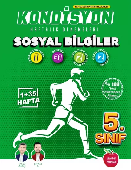 5. Sınıf Sosyal Bilgiler Kondisyon Haftalık Kazanım Denemeleri Newton Yayınları 
