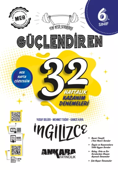 6. Sınıf Güçlendiren 32 Haftalık İngilizce Kazanım Denemeleri Ankara Yayıncılık