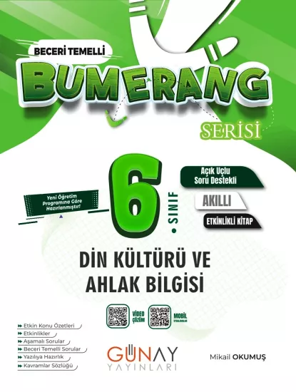 6. Sınıf Bumerang Din Kültürü ve Ahlak Bilgisi Etkinlikli Soru Bankası Günay Yayınları