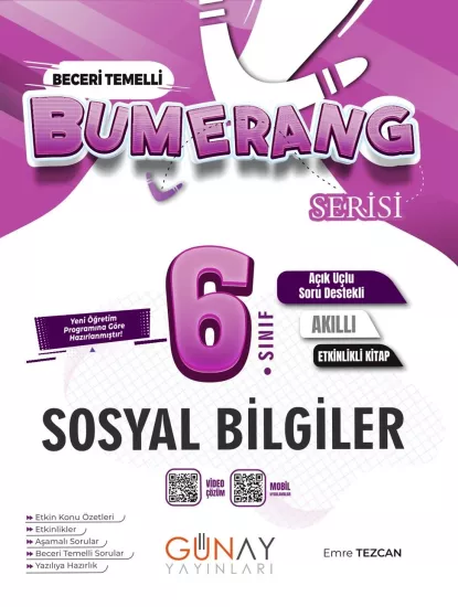6. Sınıf Bumerang Sosyal Bilgiler Etkinlikli Soru Bankası Günay Yayınları