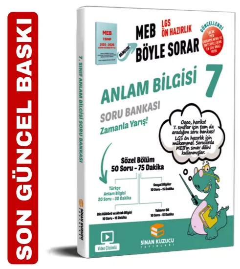 7. Sınıf 2026 Meb Böyle Sorar Anlam Bilgisi Soru Bankası
