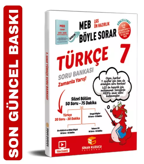 7. Sınıf 2026 Meb Böyle Sorar Türkçe Soru Bankası