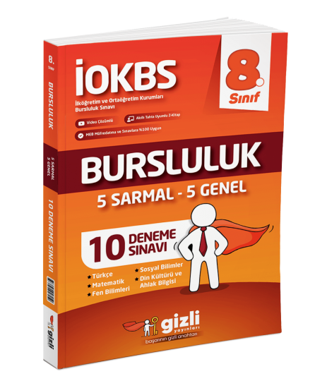 8. Sınıf Tüm Dersler Bursluluk Sınavına Hazırlık Deneme Sınavı Gizli Yayınları