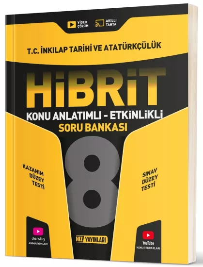 8. Sınıf Hibrit T.C. İnkılap Tarihi ve Atatürkçülük Soru Bankası Hız Yayınları