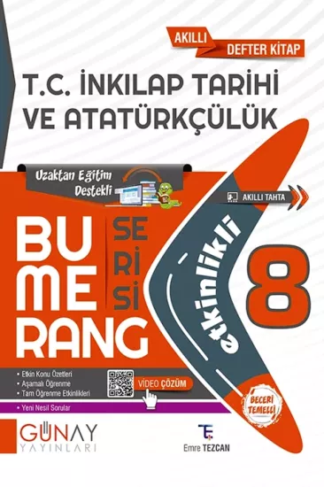 8. Sınıf Bumerang T.C. İnkılap Tarihi ve Atatürkçülük Etkinlikli Soru Bankası Günay Yayınları
