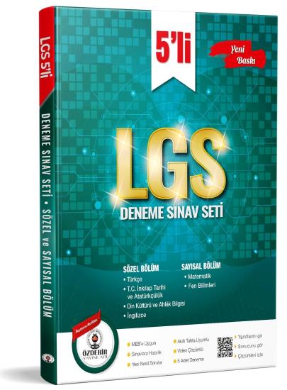 8. Sınıf LGS 5 li Deneme Sınavı Özdebir Yayınları