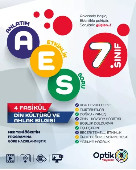 7. Sınıf Din Kültürü ve Ahlak Bilgisi AES Optik Yayınları