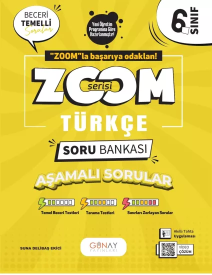 6. Sınıf Zoom Serisi Türkçe Soru Bankası Günay Yayınları