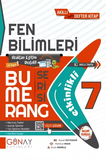 7. Sınıf Bumerang Fen Bilimleri Etkinlikli Soru Bankası Günay Yayınları