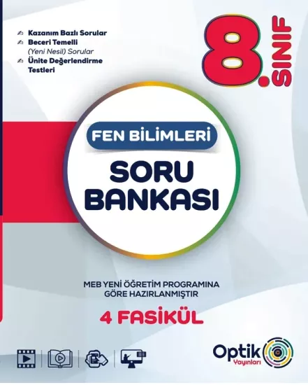 8. Sınıf Fen Bilimleri Soru Bankası Optik Yayınları