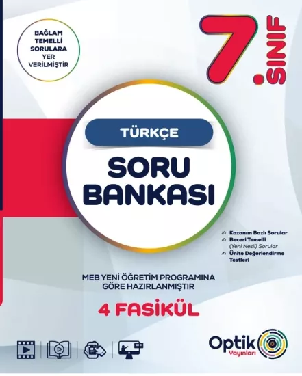 7. Sınıf Türkçe Soru Bankası Optik Yayınları