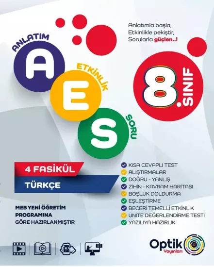 8. Sınıf Türkçe AES Optik Yayınları