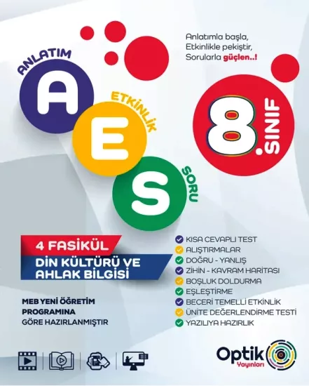 8. Sınıf Din Kültürü ve Ahlak Bilgisi AES Optik Yayınları