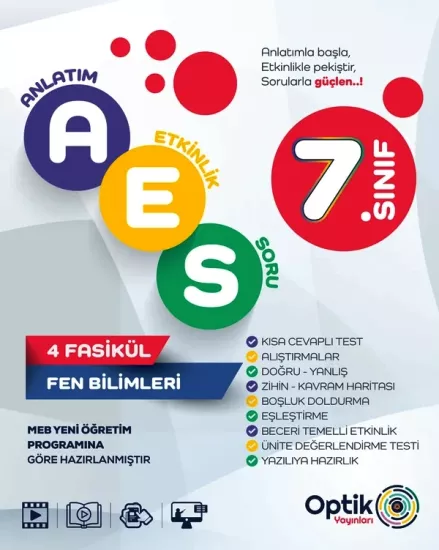 7. Sınıf Fen Bilimleri AES Optik Yayınları