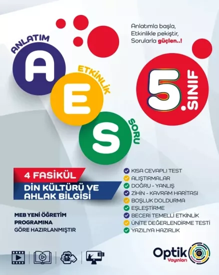 5. Sınıf Din Kültürü ve Ahlak Bilgisi AES Optik Yayınları