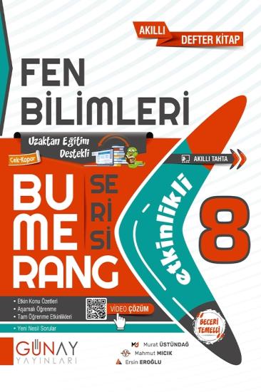 8. Sınıf Bumerang Fen Bilimleri Konu Anlatımlı ve Etkinlikli Soru Bankası Günay Yayınları