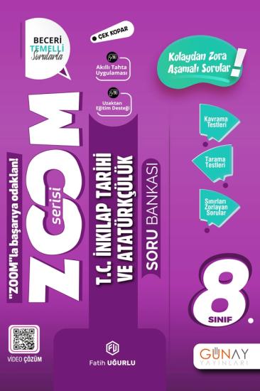 8. Sınıf Zoom Serisi T.C. İnkılap Tarihi ve Atatürkçülük Soru Bankası Günay Yayınları