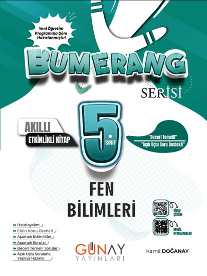 5. Sınıf Bumerang Fen Bilimleri Etkinlikli Soru Bankası Günay Yayınları