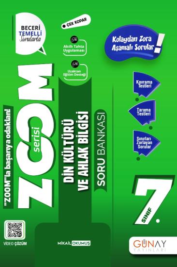 7. Sınıf Zoom Serisi Din Kültürü ve Ahlak Bilgisi Soru Bankası Günay Yayınları