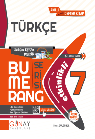 7. Sınıf Bumerang Türkçe Etkinlikli Soru Bankası Günay Yayınları