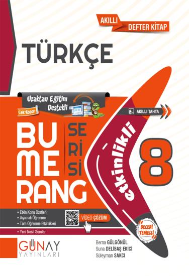 8. Sınıf Bumerang Türkçe Konu Anlatımlı ve Etkinlikli Soru Bankası Günay Yayınları