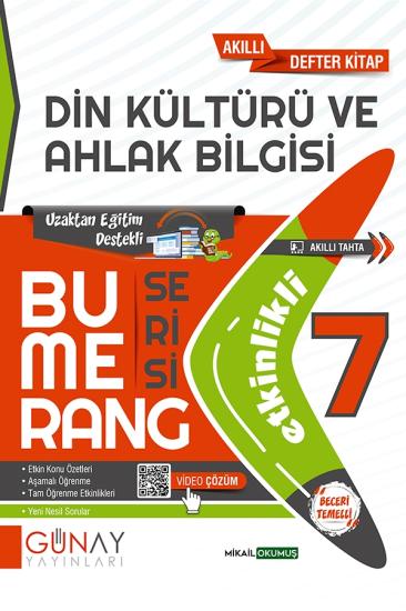 7. Sınıf Bumerang Din Kültürü ve Ahlak Bilgisi Etkinlikli Soru Bankası Günay Yayınları