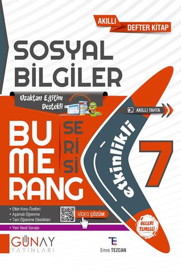 7. Sınıf Bumerang Sosyal Bilgiler Etkinlikli Soru Bankası Günay Yayınları
